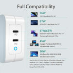 Kroviklis CHOETECH GaN 2xUSB Type-C: 100W PD